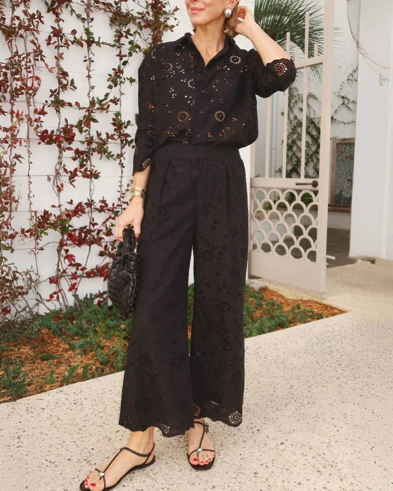 Splendid - Splendid x @Cellajaneblog Eyelet Pant - Black | Splendid