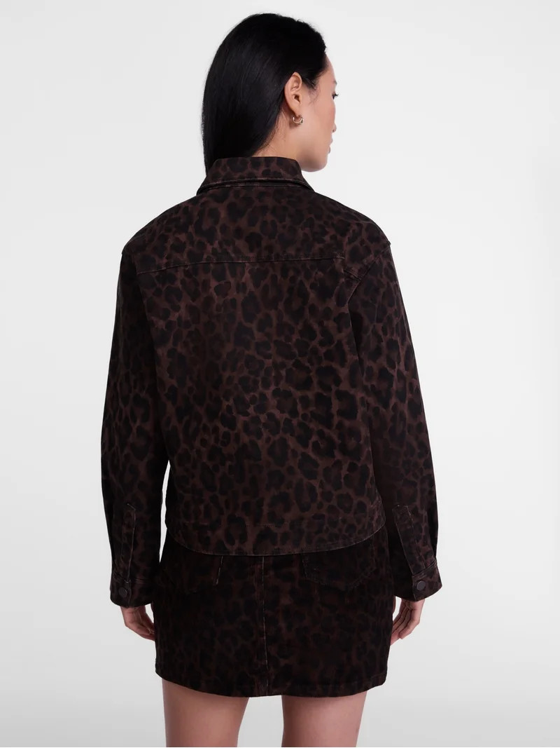 Scenario Women's Faux Leopard Print Jacket, Sizes XS-XXXL | Walmart (US)