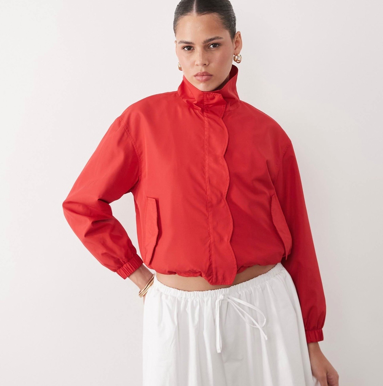 Another cute alternative to the sold out Old Navy red jacket. This one is a little pricier but very similar. I love the scallop detail!