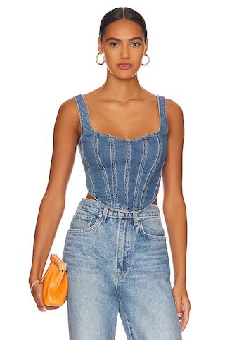 Bardot Denim Corset Bustier in Vintage from Revolve.com | Revolve Clothing (Global)