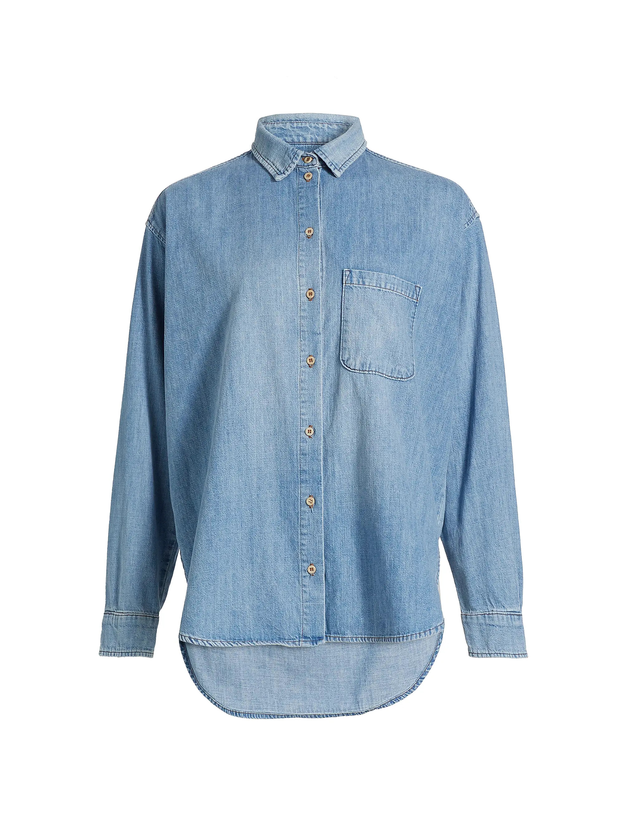 Essential Chambray Button-Front Shirt | Saks Fifth Avenue