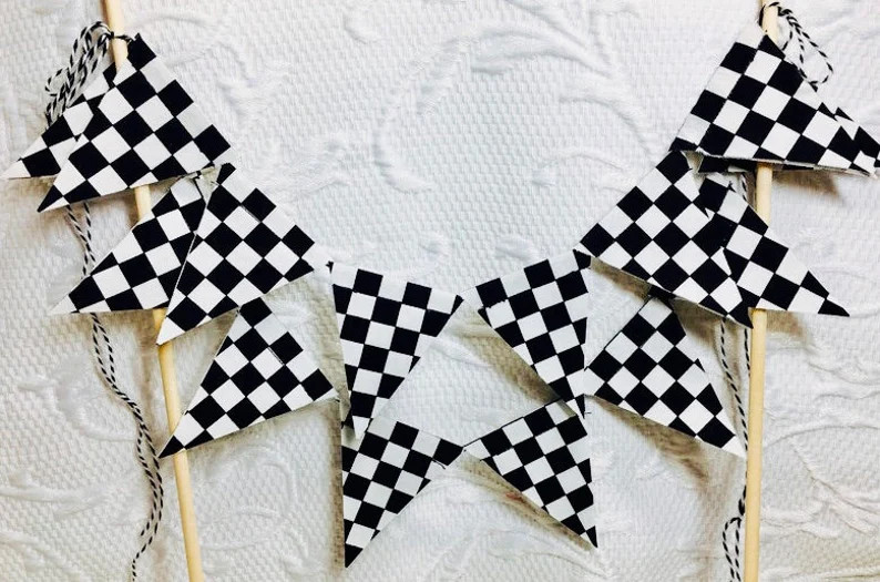 Free USA Shipping/Racing Fabric Banner/Race Car Cake Banner/Racing Cake Topper/Racing Cake Buntin... | Etsy (US)