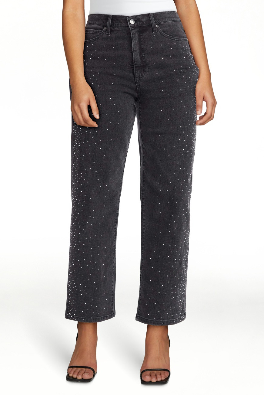 Sofia by Sofia Vergara Women's and Women's Plus Size Lana Embellished Relaxed Straight Cropped Hi... | Walmart (US)