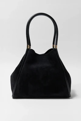 Black Faux Suede Shoulder Bag | Avara