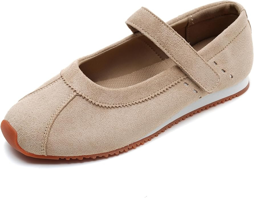 UBFEN Womens Mary Jane Flats Slip On Sneakers Comfortable Walking Shoes for Work Casual Retro Kha... | Amazon (US)