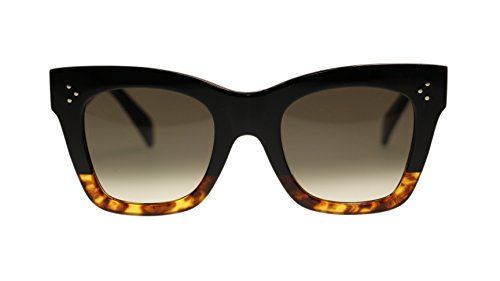 Celine Women's Sunglasses CL41098 FU5 Black Havana Brown Square 50mm Authentic | Amazon (US)