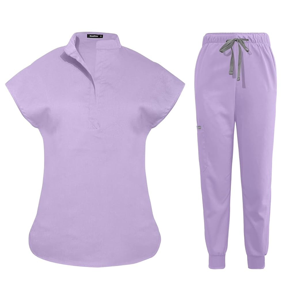 niaahinn Scrubs Set for Women Nurse Uniform Jogger Suit Stretch Top & Pants with Multi Pocket for... | Amazon (US)