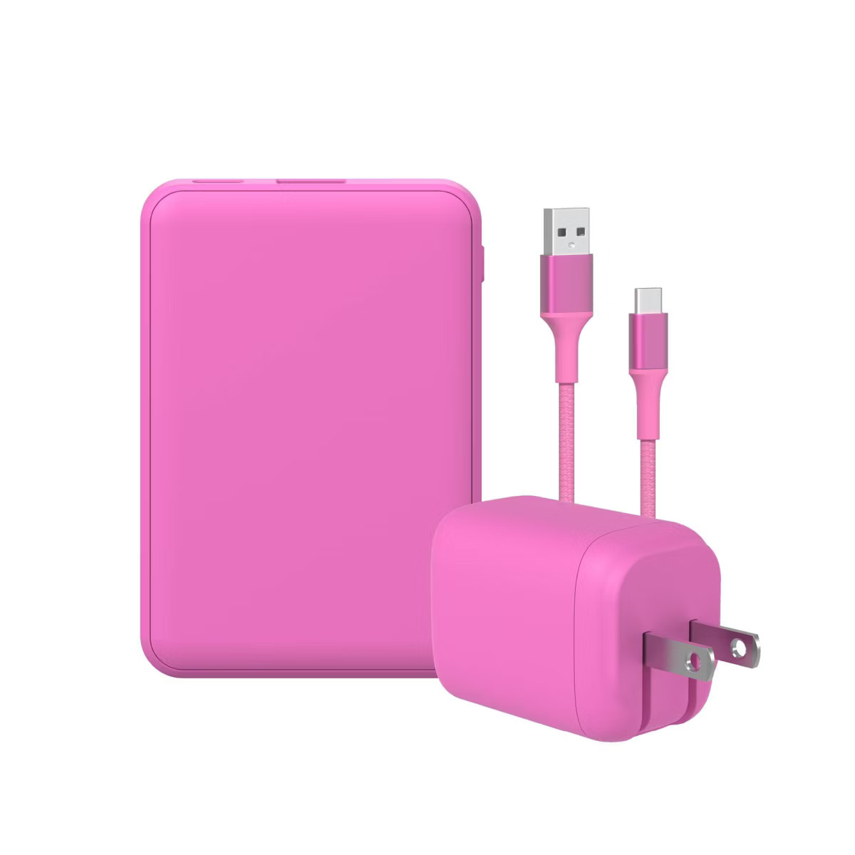 GEMS USB-A to USB-C Charging Gift Set with 5000MmAh Power Bank, Cable, and Wall Charger - Soft Pi... | Target