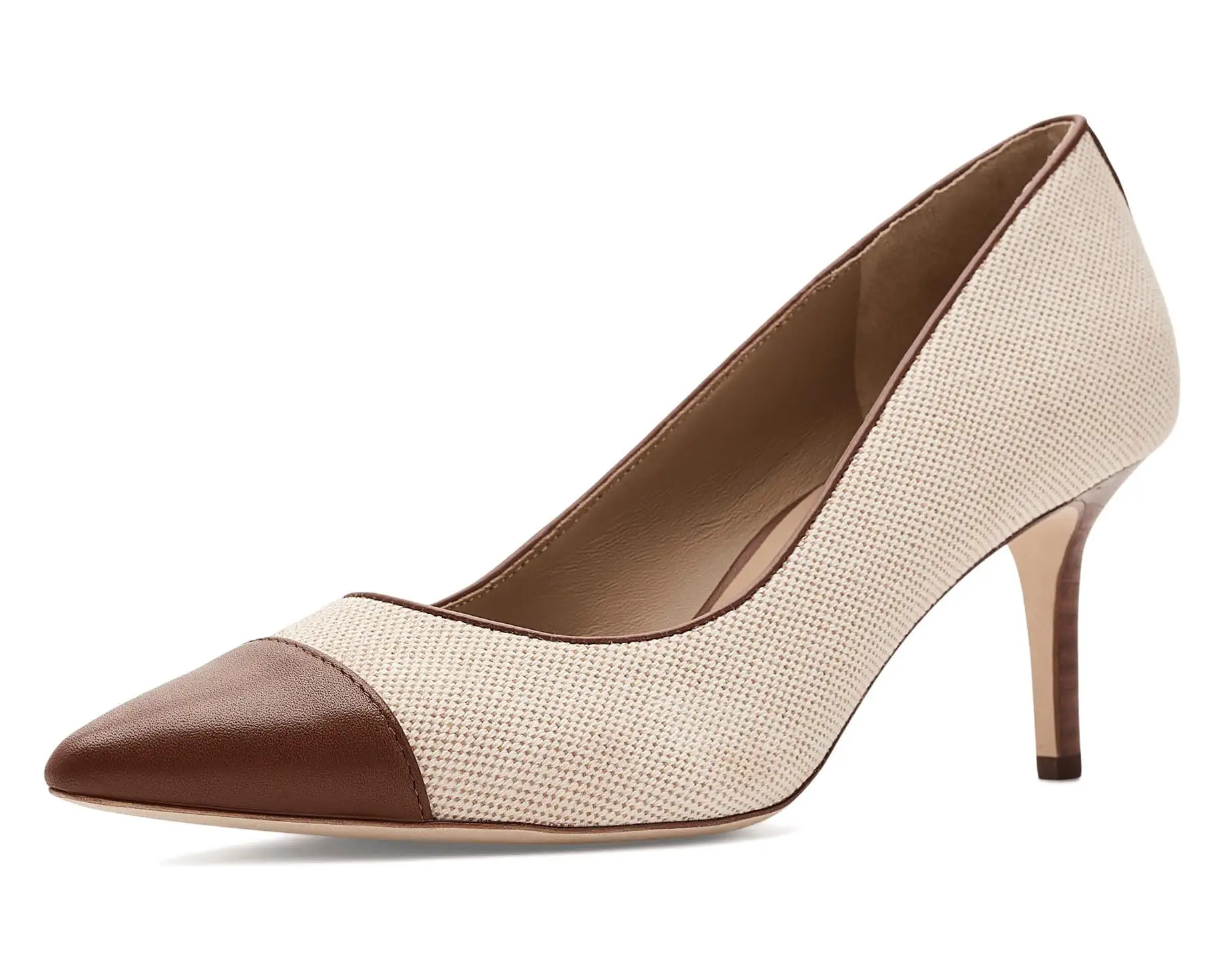 Women's Lauren Ralph Lauren Lanette III Canvas & Leather Pumps | Zappos.com