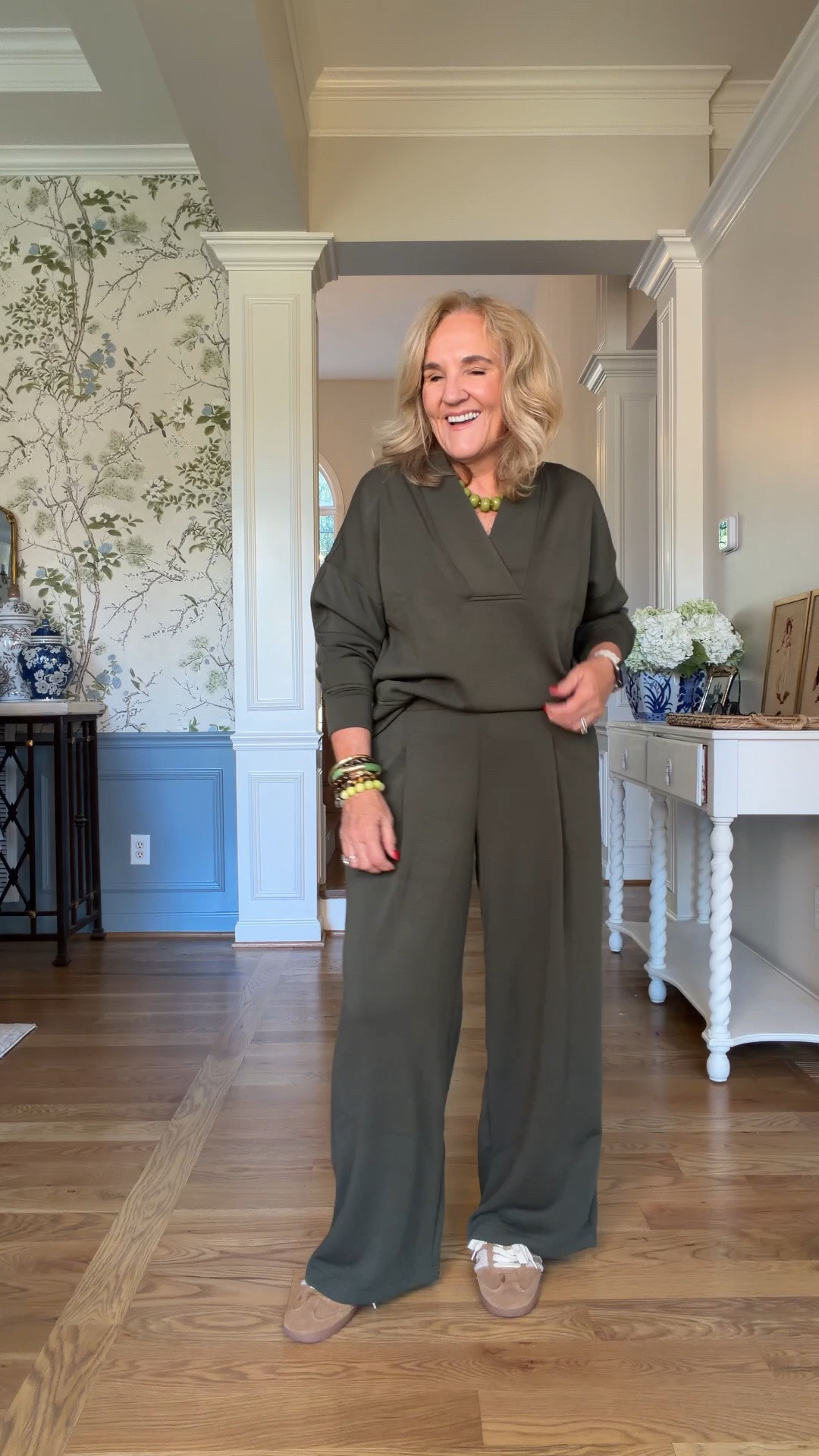 Use code LTK20 for 20% off your full priced spanx order 
These pants look like a trouser but feel like lounge. Love them! 
I wear a med in tops and dresses med petite in bottoms. I do size up in the wide leg air essentials sometimes.

#LTKOver40 #LTKTravel #LTKWorkwear

#LTKPetite