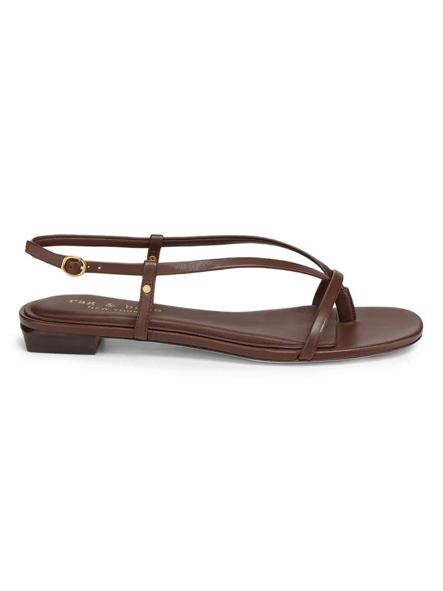 Giselle Strappy Leather Flat Sandals | Saks Fifth Avenue
