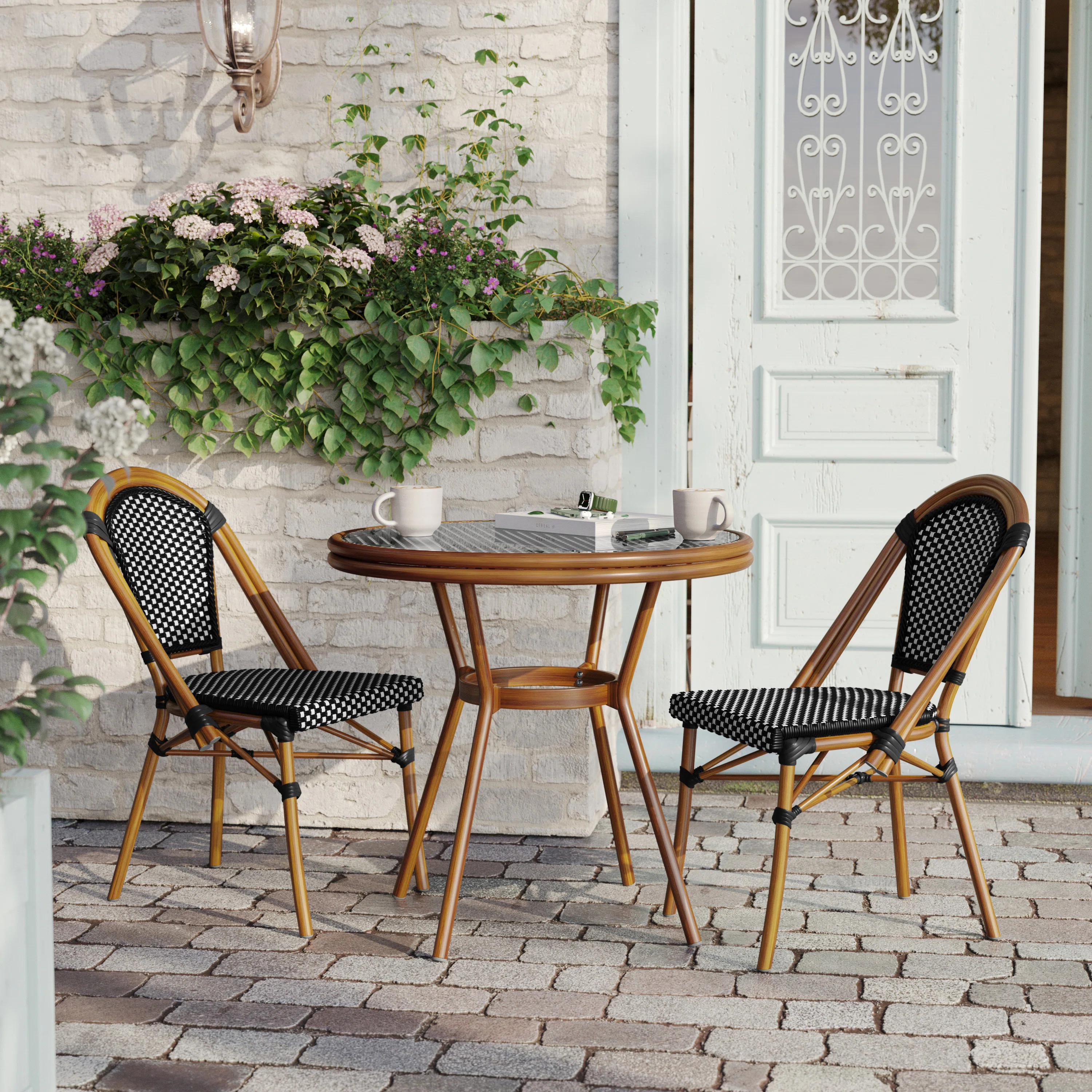 Beachcrest Home™ Rylan Indoor/Outdoor Commercial Bistro Set with Table and Two Chairs | Wayfair | Wayfair North America