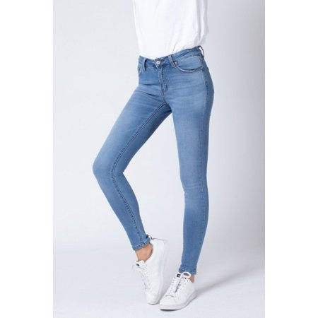 Kancan (KC7085LGH) Trendy Blue Denim Lightly Faded Ankle Skinny Jeans with Whiskering | Walmart (US)