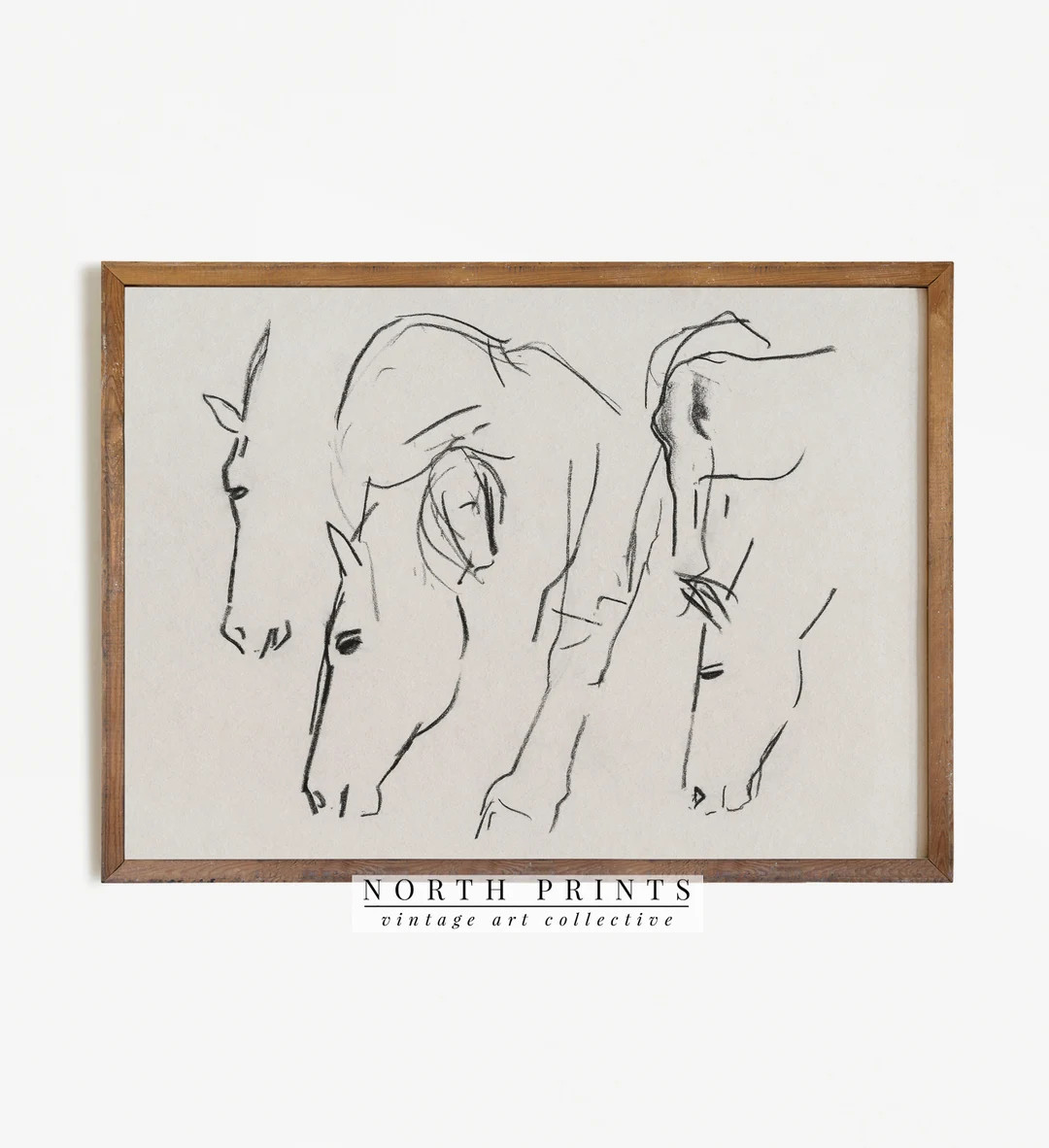Minimalist Horse Drawing Vintage Sketch Print Modern Farmhouse Decor PRINTABLE 695 - Etsy | Etsy (US)