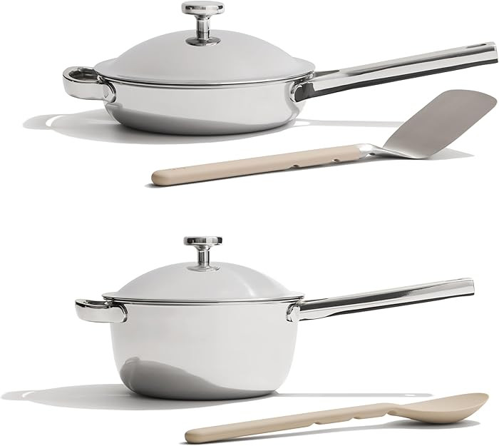Our Place Mini Titanium Pro Cookware Duo | 6-Piece Tri-Ply Titanium Cookware Set with Always Pan ... | Amazon (US)
