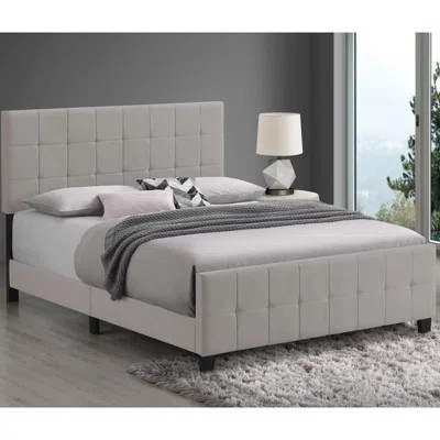 Beige Tufted Upholstered Queen Panel Bed | Wayfair North America