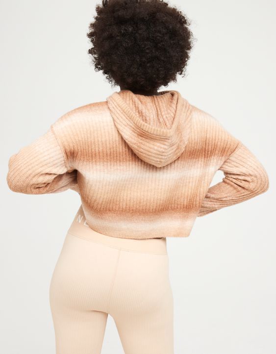OFFLINE Ribbed Cropped Sweater Hoodie | American Eagle Outfitters (US & CA)
