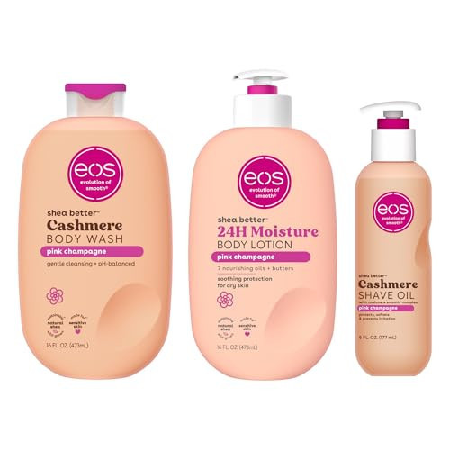 eos Shower Essentials Bundle- Body Lotion, Body Wash, Shave Oil - Pink Champagne | Amazon (US)