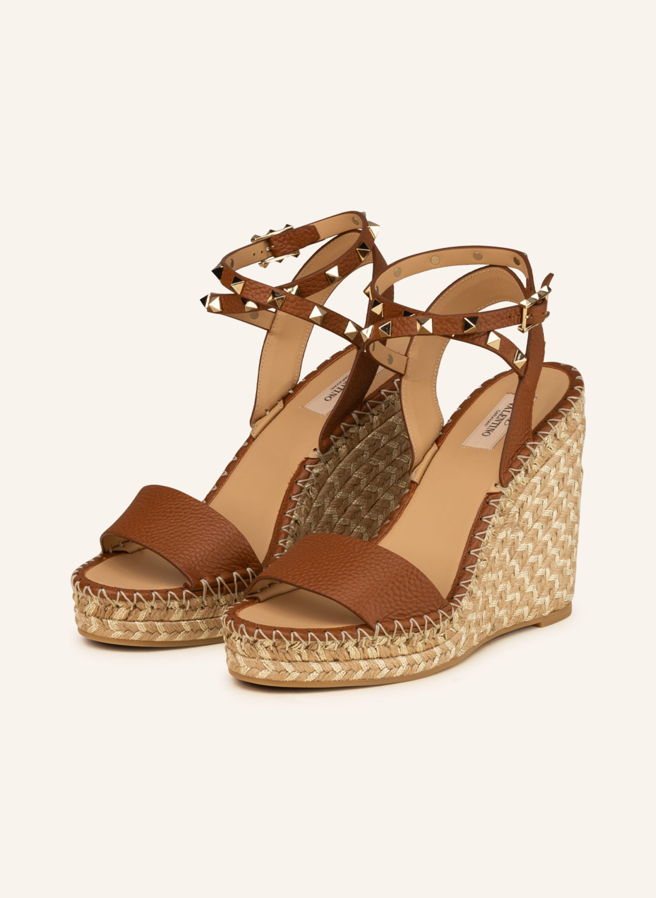 VALENTINO GARAVANI Wedges ROCKSTUD mit Nieten in braun | Breuninger (DACH)