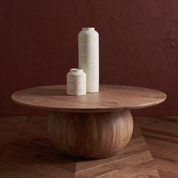 Iver Solid Wood Pedestal Coffee Table | Wayfair North America