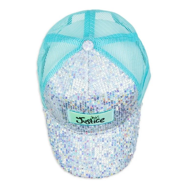 Justice Girls Irridecent Baseball Style Hat, Silver and Blue - Walmart.com | Walmart (US)