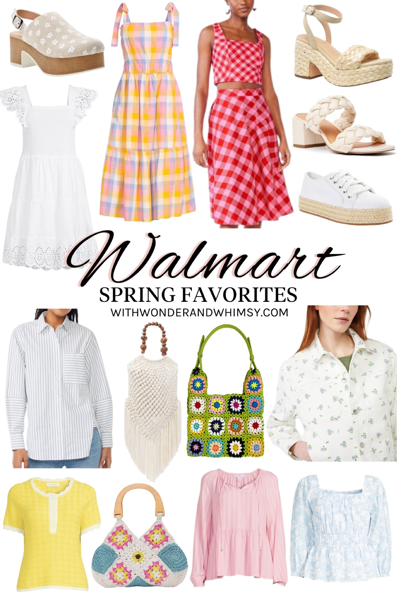Shop spring dresses, sandals, espadrilles, crochet and macrame handbags, and trendy tops at Walmart.


#LTKunder50 #LTKSeasonal #LTKcurves