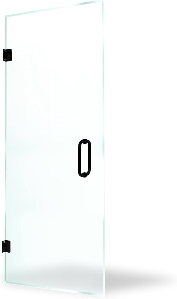 Custom Cut Frameless Glass Shower Door, 3/8'' (10mm) Thick Clear Tempered Glass with Mounting Har... | Amazon (US)