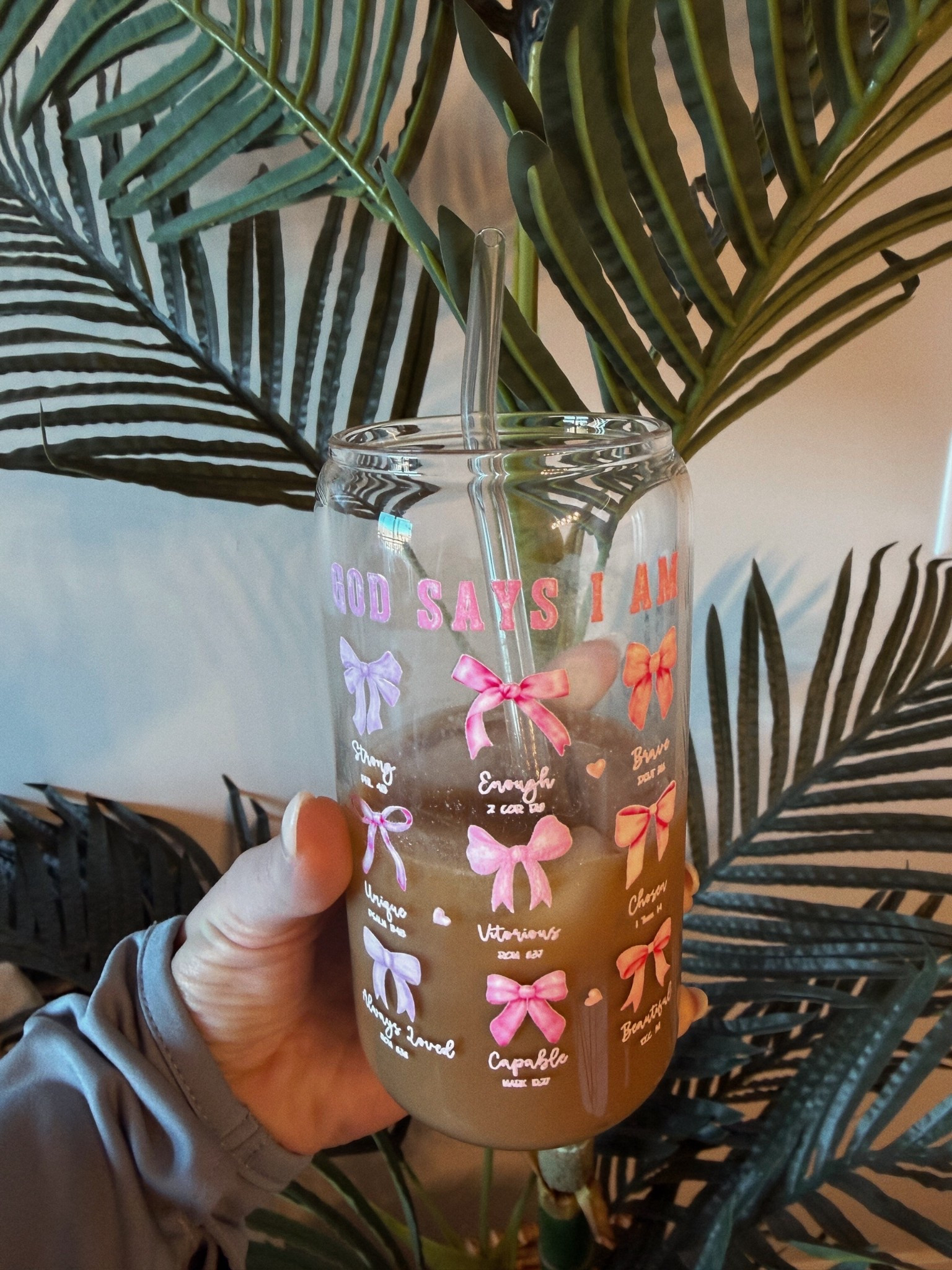 The cutest faith focused iced coffee cup 🎀☕️

#LTKdayinmylife #LTKHome #LTKselfcare