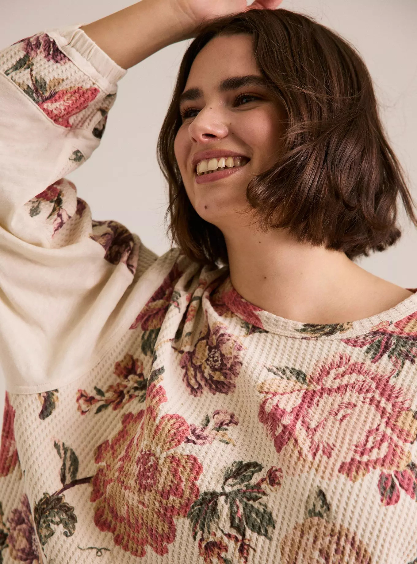 Festi Mixed Fabric Peasant Top | Torrid (US & Canada)