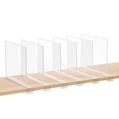 Clear Acrylic Shelf Dividers, Closets Shelf And Closet Separator For Organization In Bedroom, Kitchen And Office Shelves (6 Pack) | Wayfair North America