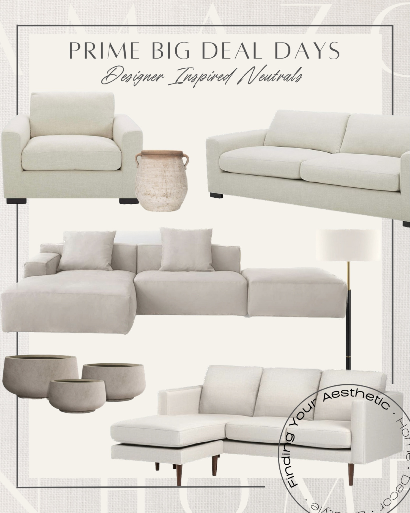 Prime Big Deal Days- designer inspired neutral furniture and decor. Great deals on restoration inspired couches 

L shaped sectional, sectional with chaise, Modular couch, cloud couch dupe, RH inspired couch, RH look for less, modern accent chair, arm chair modern, modern sectional, track arm sofa, neutral cement planter, modern planters, organic modern vase, rustic vase, Amazon home deals, Amazon furniture

#LTKsalealert #LTKxPrime #LTKhome