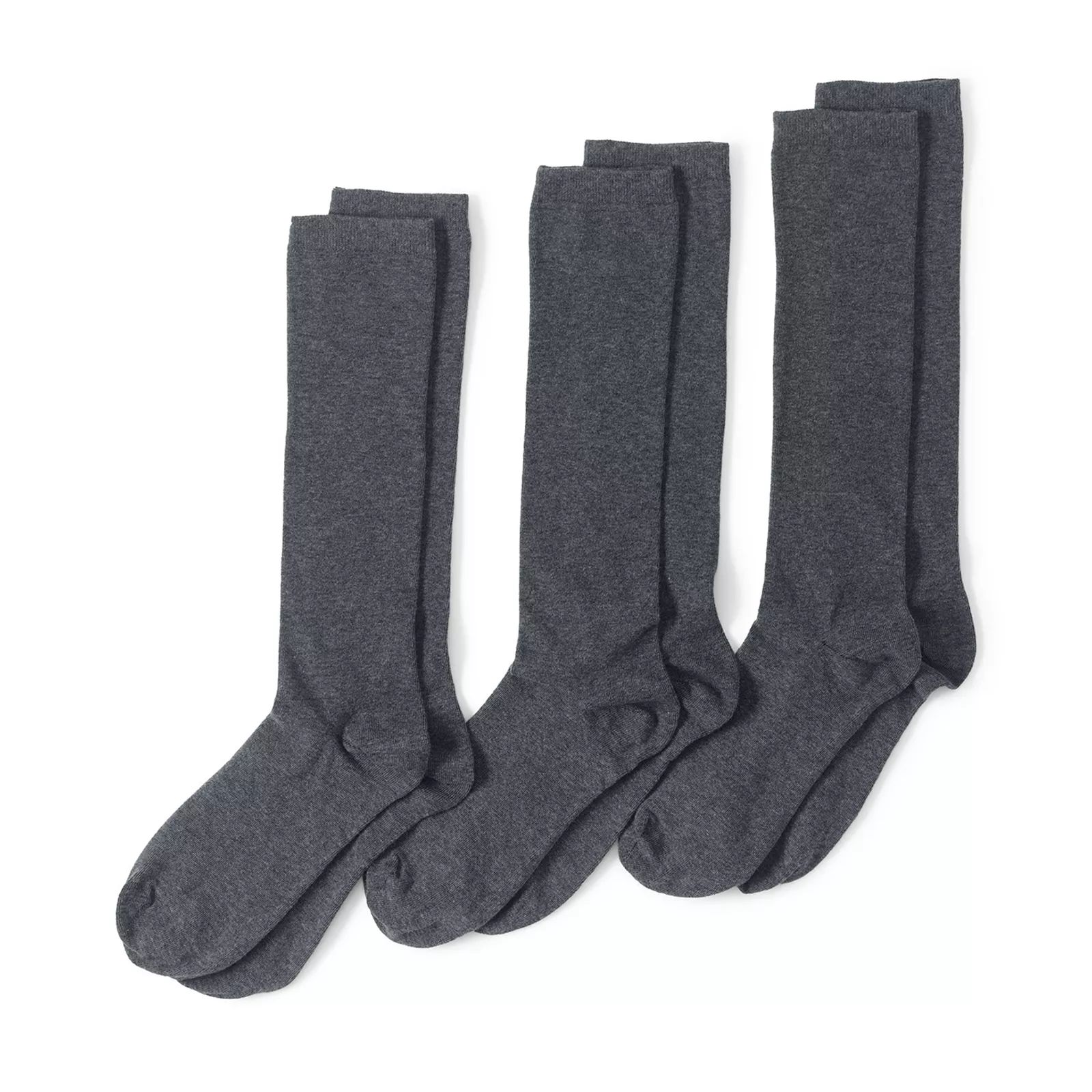 Women's Lands' End Seamless Toe Solid Trouser Socks 3-Pack, Size: Small-Medium, Grey | Kohl's