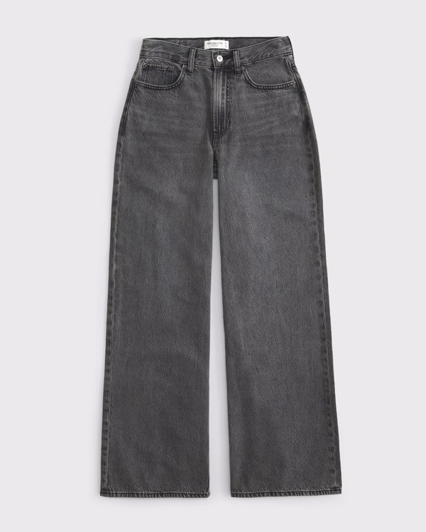 Curve Love High Rise Wide Leg Jean | Abercrombie & Fitch (UK)