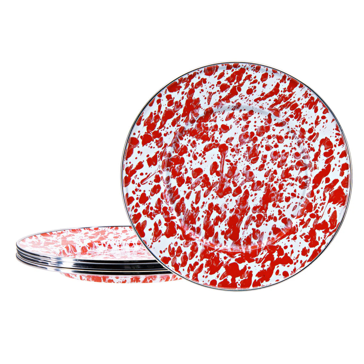 Sandwich Plates in Red Swirl, Set of 4 | Over The Moon