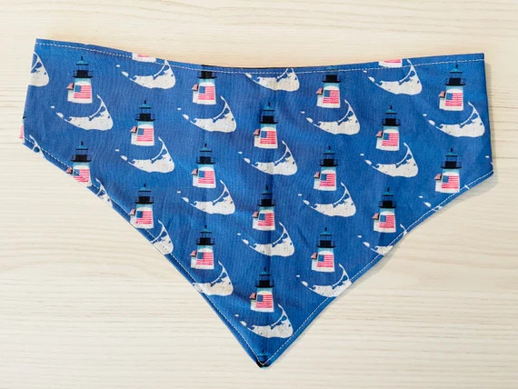 Nantucket pet bandana on blue | Etsy (US)