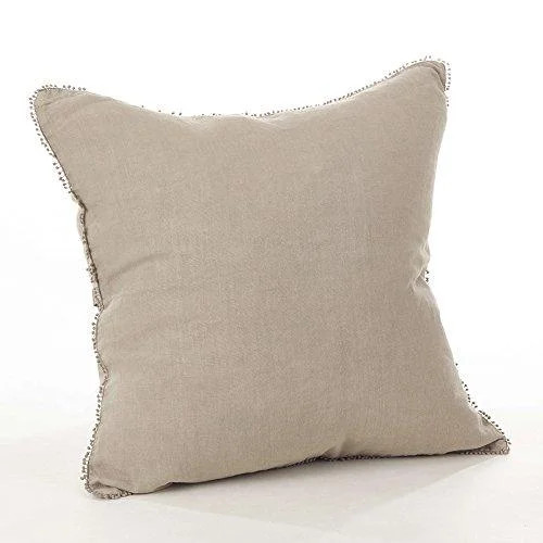 Fennco Styles Pomponin Collection Pompom Design Down Filled 100% Linen Decorative Throw Pillow 20... | Walmart (US)