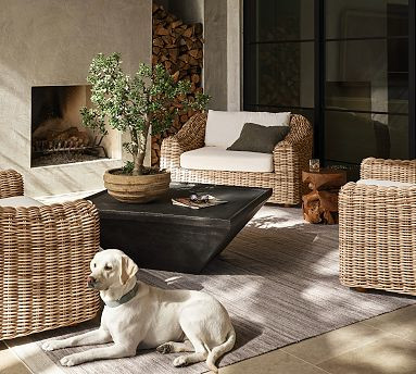 Dunemere Wicker Outdoor Lounge Chair | Pottery Barn (US)