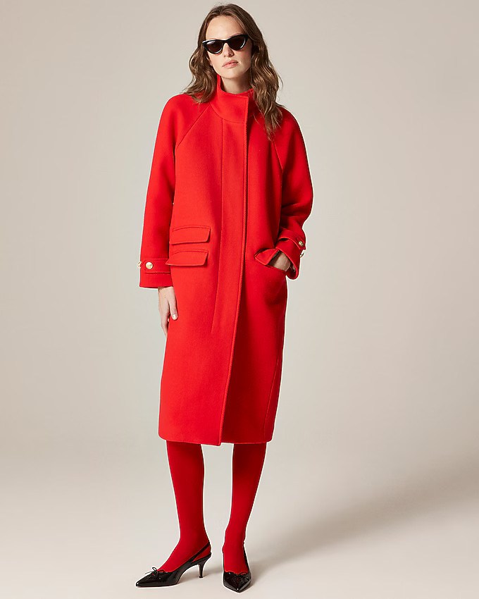 Long Toscana coat in Italian stadium-cloth wool blend | J. Crew US