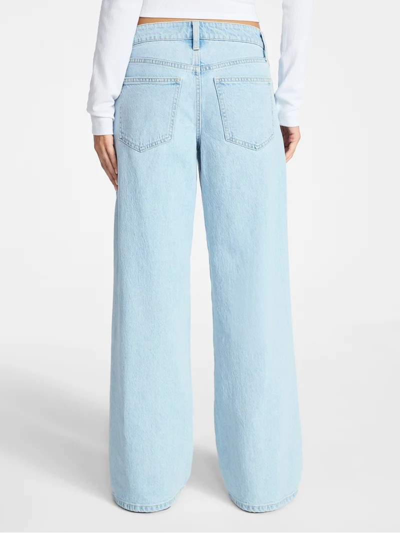 No Boundaries Mid Rise Baggy Jeans, 29", 31", 33" Inseams, Women's Sizes 00-24W | Walmart (US)