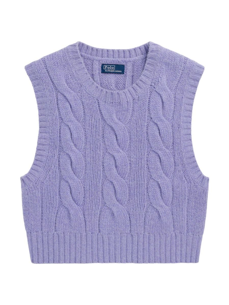 Polo Ralph LaurenCrop Wool-Cashmere Cable-Knit Sweater | Saks Fifth Avenue