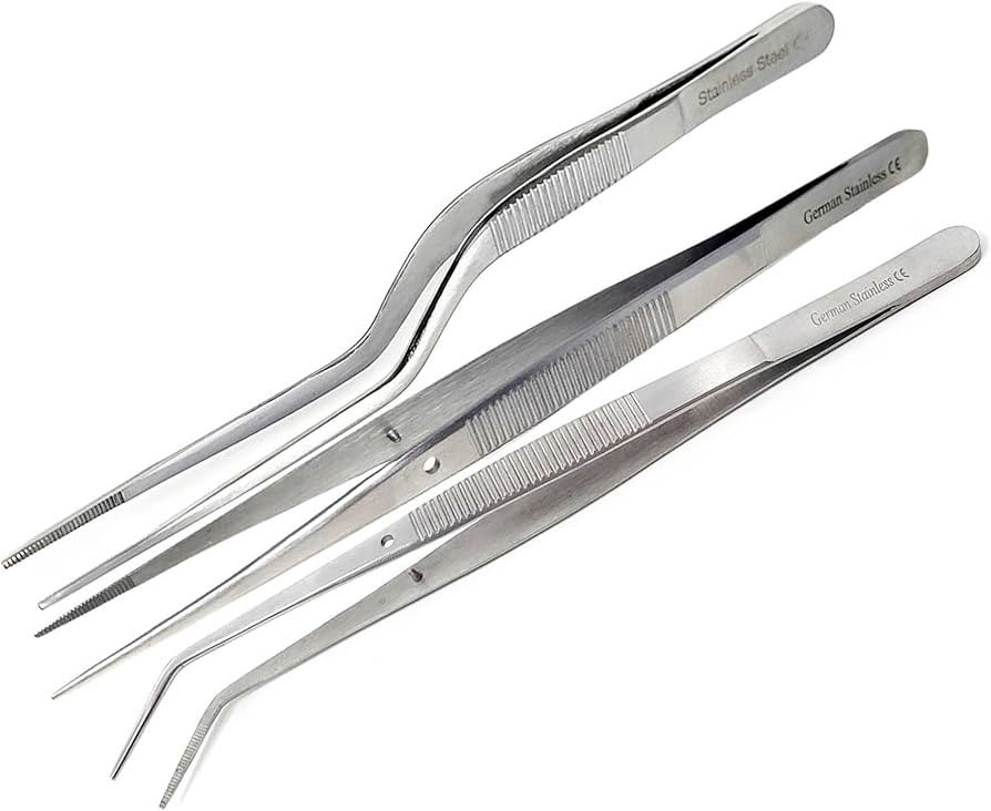 Lab Tweezers High Precision Forceps, 6" (15.2 cm), Fine Strong Point tweezers, Stainless Steel (6... | Amazon (US)