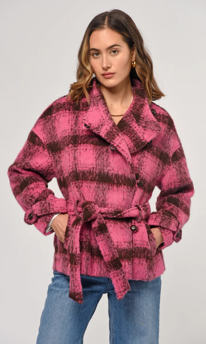 Reggie Brushed Plaid Jacket | Greylin Collection | Women's Luxury Fashion Clothing 