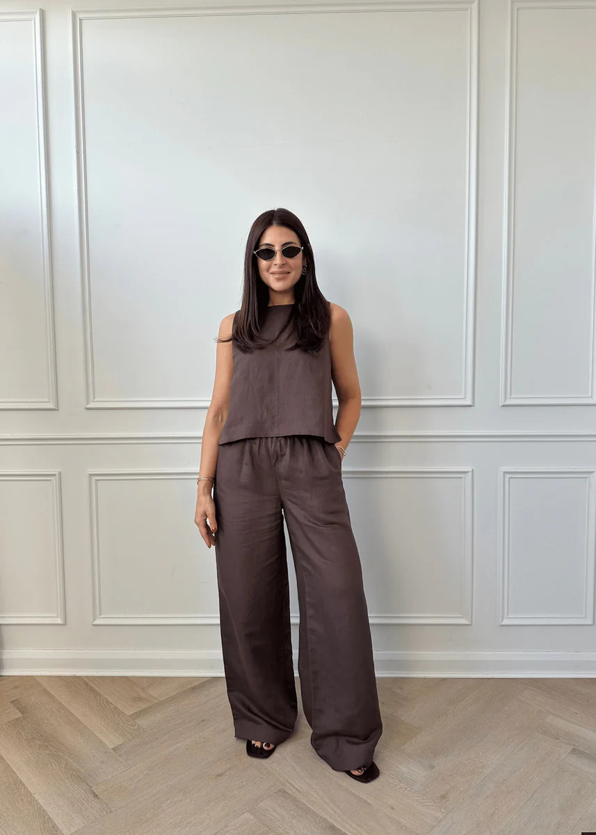 WIDE LEG TROUSER - BROWN | WAT The Brand