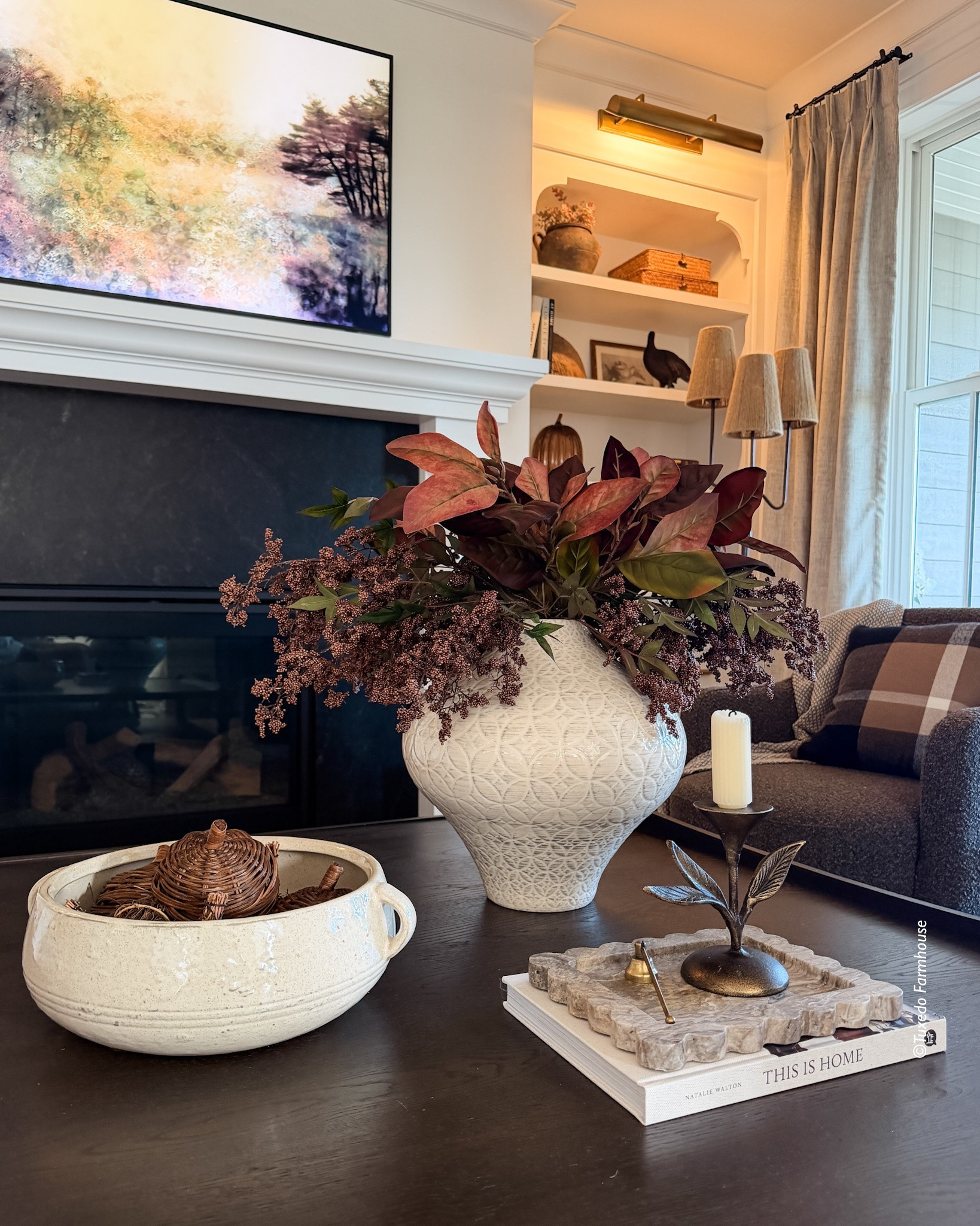 Easy Fall coffee table styling with the prettiest magnolia and brown berry stems. I love how these rich, earthy florals add just the right touch of autumn without feeling overly seasonal. Such an beautiful way to infuse warm autumn tones and texture into your space. 🍂#LTKStyleTip #FallDecor #CoffeeTableStyling #FallFlorals #MagnoliaStems #CozyFallHome

#LTKHome #LTKSeasonal #LTKSeasonal #LTKHome #LTKSaleAlert