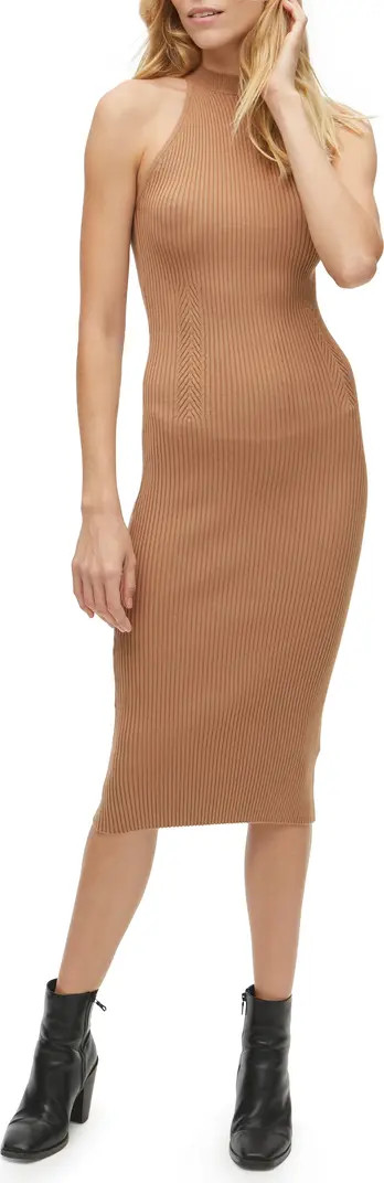 Michael Stars Giselle Rib Mock Neck Midi Dress | Nordstrom | Nordstrom