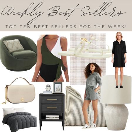 THE BEST SELLERS FROM LAST WEEK.  #1 seller was the Tory Burch flip flops followed by the Amazon striped pillow case that is a major hit for only $20 then the #walmarfashion black dress I got recently and sweat set.  All of these are amazing finds! 

#LTKmidsize #LTKhome #LTKfindsunder50