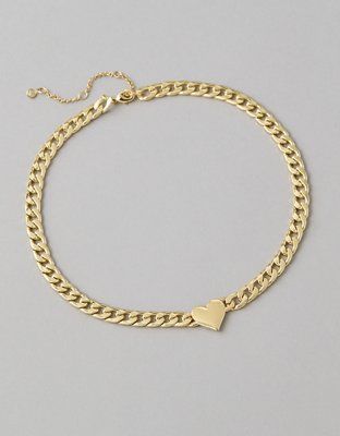 AEO Heart Chain Necklace | American Eagle Outfitters (US & CA)