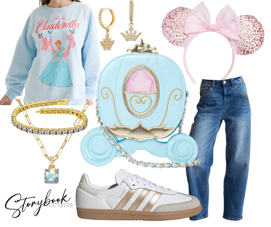 Turn your next Disney park day into a real-life fairytale with this Cinderella-inspired Storybook Outfit: cozy Cinderella sweatshirt, glittering crown jewels, pink Minnie ears, and the dreamiest carriage crossbody + comfy Sambas for walking the kingdom 

 

#LTKTravel