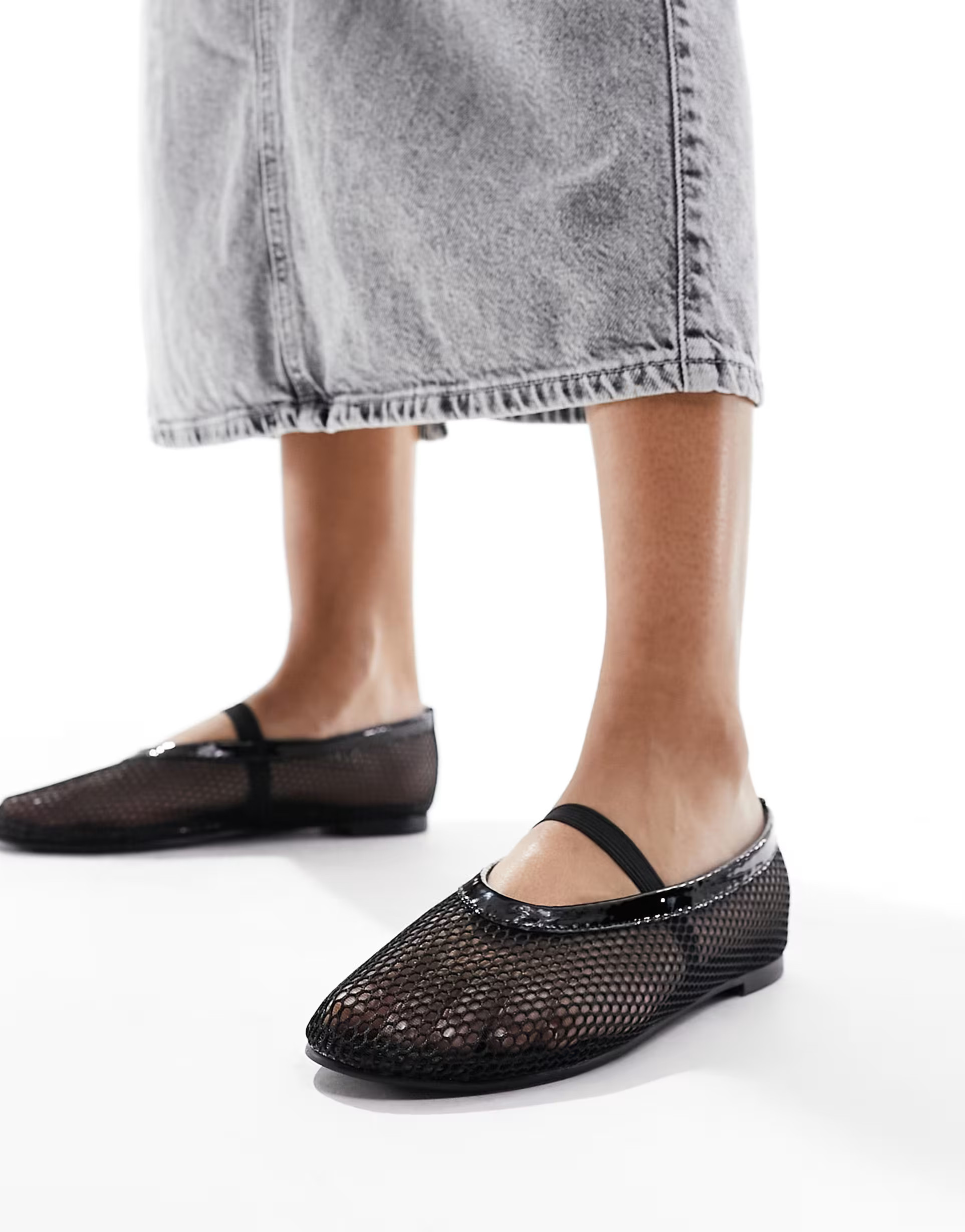 Public Desire River mesh ballet flat in black | ASOS (Global)