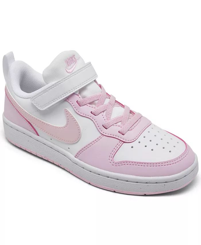 Nike Little Girls Court Borough Low Recraft Stay-Put Casual Sneakers from Finish Line - Macy's | Macys (US)